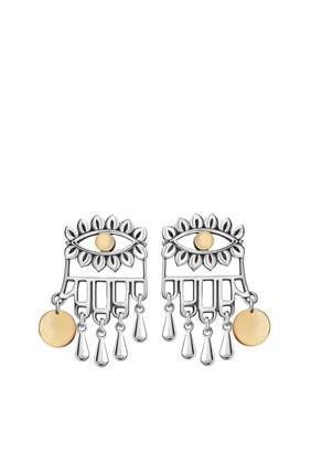 Eye-KAF Earrings, 18K Yellow Gold & Sterling Silver